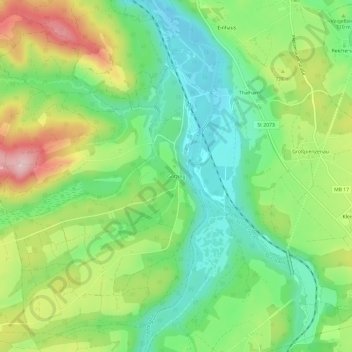 Carte topographique Gotzing, altitude, relief