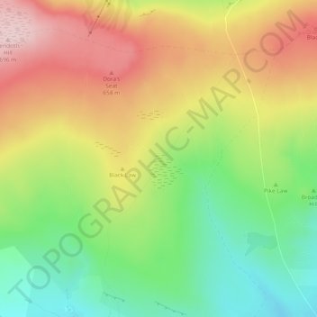Carte topographique Ettersgill Common, altitude, relief