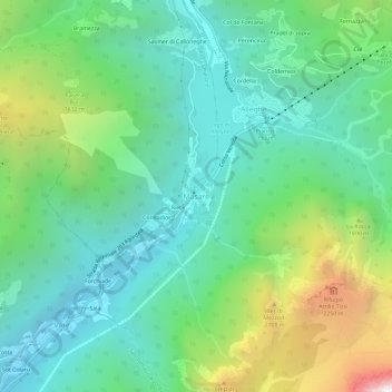 Carte topographique Masarè, altitude, relief