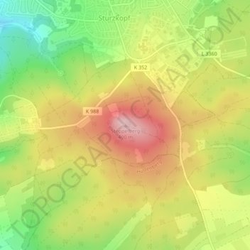 Carte topographique Stoppelberg, altitude, relief