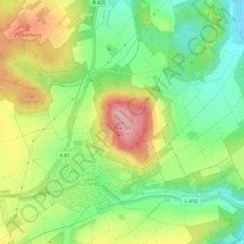 Carte topographique Eichelberg, altitude, relief