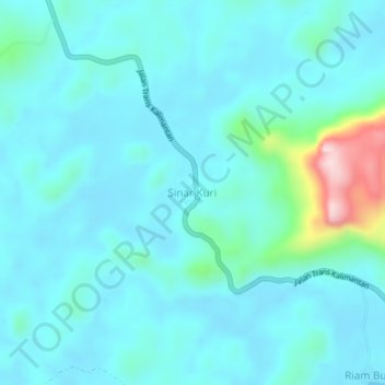 Carte topographique Sinar Kuri, altitude, relief