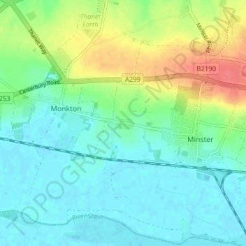 Carte topographique Hoo, altitude, relief