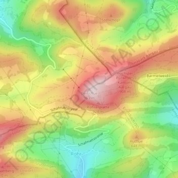 Carte topographique Geissflue, altitude, relief