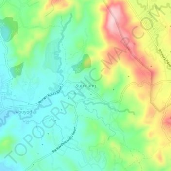 Carte topographique Sumilang, altitude, relief