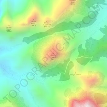 Carte topographique Pico do Brejal, altitude, relief