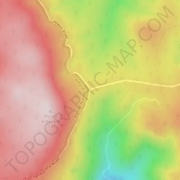 Carte topographique Arbuckle Junction, altitude, relief