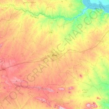 Carte topographique Manbij, altitude, relief