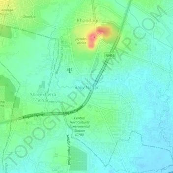 Carte topographique Rajiv Nagar, altitude, relief