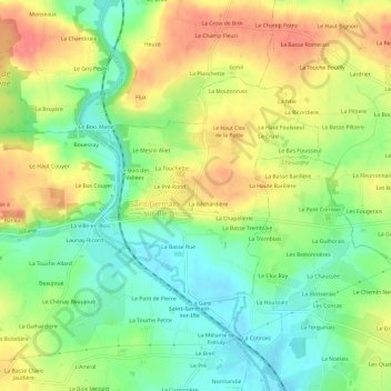 Carte topographique Le Chemin Renault, altitude, relief