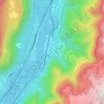 Carte topographique Peri, altitude, relief