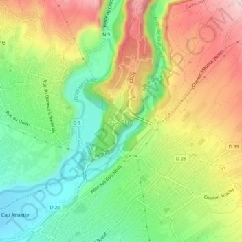 Carte topographique Le Serré, altitude, relief