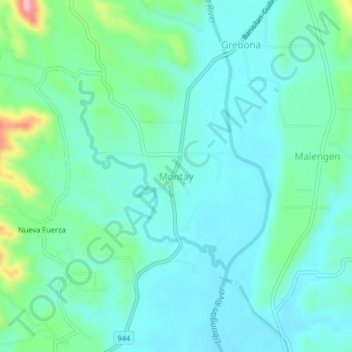 Carte topographique Montay, altitude, relief