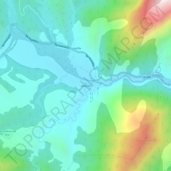 Carte topographique Jánovas, altitude, relief