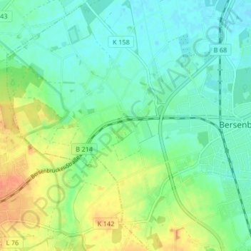 Carte topographique Ahausen, altitude, relief