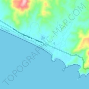 Carte topographique Colola, altitude, relief