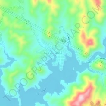 Carte topographique Nuevo Balsas, altitude, relief