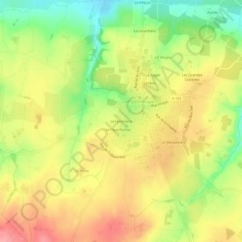 Carte topographique La Ferronerie, altitude, relief
