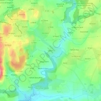 Carte topographique Calpérit, altitude, relief
