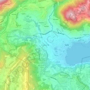 Carte topographique Campoverde, altitude, relief