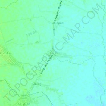 Carte topographique Caut, altitude, relief
