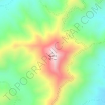 Carte topographique Nyame, altitude, relief