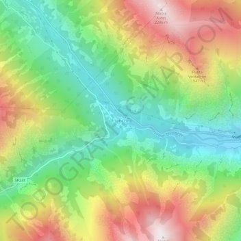 Carte topographique Pianche, altitude, relief