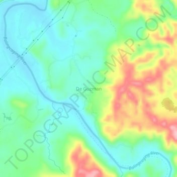 Carte topographique De Guzman, altitude, relief