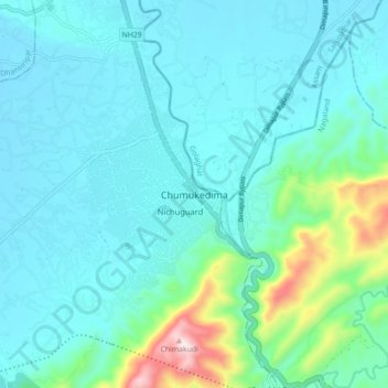 Carte topographique Chumukedima, altitude, relief