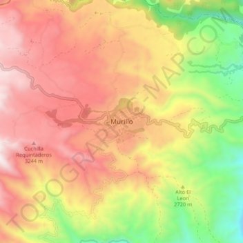 Carte topographique Murillo, altitude, relief