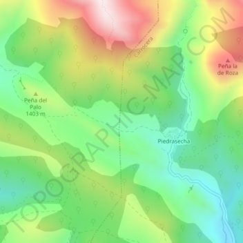 Carte topographique Vega de Villar, altitude, relief