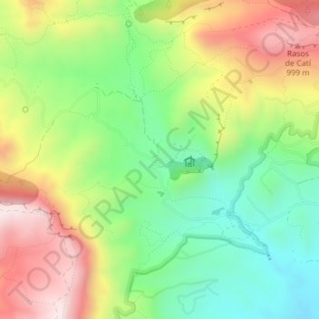 Carte topographique El Rincón Bello, altitude, relief
