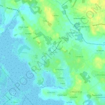 Carte topographique La Piolais, altitude, relief