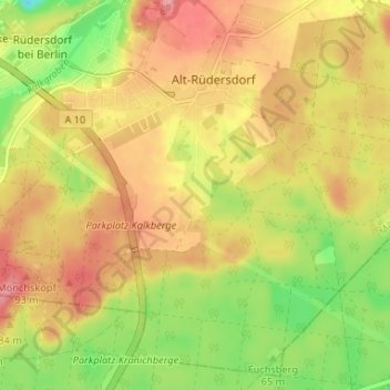 Carte topographique Hortwinkel, altitude, relief