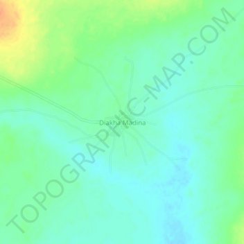 Carte topographique Diakha Madina, altitude, relief