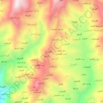 Carte topographique An Nawbah, altitude, relief