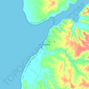 Carte topographique Analalava, altitude, relief