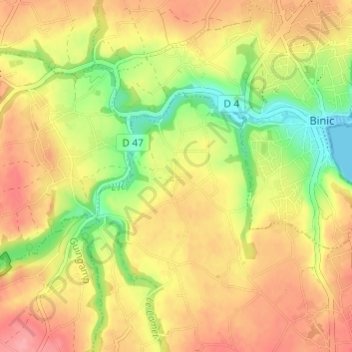 Carte topographique Bourgneuf, altitude, relief