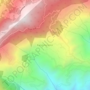 Carte topographique Rangli Rangliot, altitude, relief