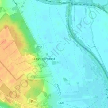 Carte topographique Lange Lüsse, altitude, relief