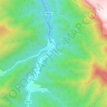 Carte topographique Tifouina, altitude, relief