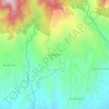 Carte topographique Sukaresik, altitude, relief