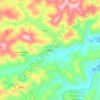 Carte topographique Padres, altitude, relief