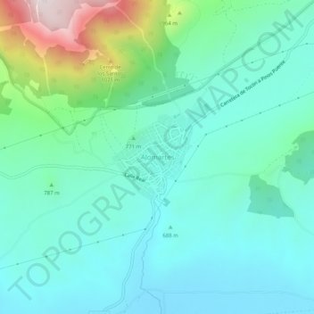 Carte topographique Alomartes, altitude, relief