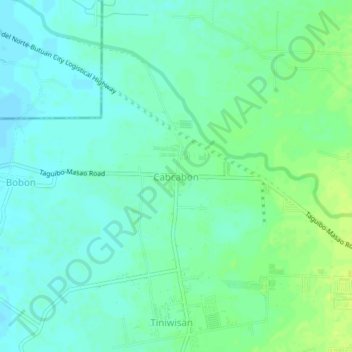 Carte topographique Cabcabon, altitude, relief
