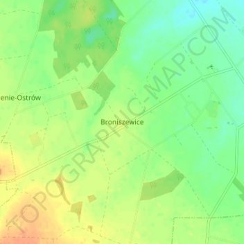 Carte topographique Broniszewice, altitude, relief