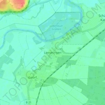 Carte topographique Leeseringen, altitude, relief