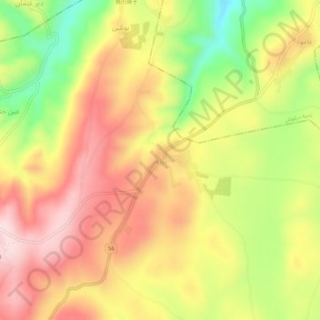 Carte topographique Zarzour, altitude, relief