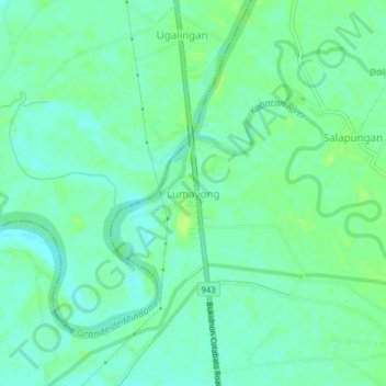 Carte topographique Lumayong, altitude, relief
