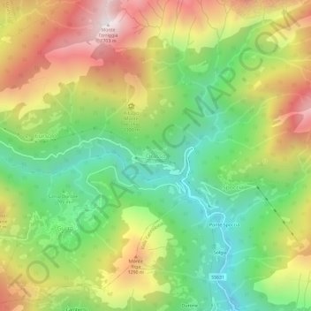 Carte topographique Orasso, altitude, relief
